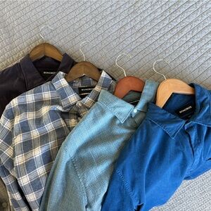 Bonobos Men's Blue and Gray Chinos size Large slim- 4 shirts in good condition